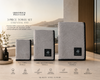 Greenwich Polo Club Essential 4110 grey cotton towel set used in a luxury sauna overlooking the sea, showcasing body towel and face towel