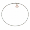 40 cm iridescent rhinestone choker necklace with blush textile flower and silver-tone clasp by VVC Shop Sitia.