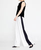 High-Waisted Marlene Trousers Wide-leg Trousers with Black Stripe