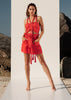Casual boho cotton set with decorative braids and functional shorts pockets