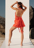 Seleny set pink and orange boho style two-piece summer outfit