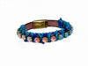 A colorful bracelets with leather bands and multicolored Swarovski crystals.