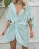 Close up Cover Up Beach accessories Sitia baby blue zebra boho top