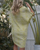 VVC Playful Boho Top back view, boho chic relaxed fit, Sitia beach vibes, green zebra print 