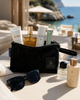 Greenwich Polo Club black beach cosmetic bag 22x30 cm styled poolside with luxury summer essentials in Sitia Crete, available at VVC SHOP Sitia