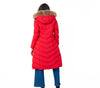 Padded Long Coat Red Cosy Winter Jacket