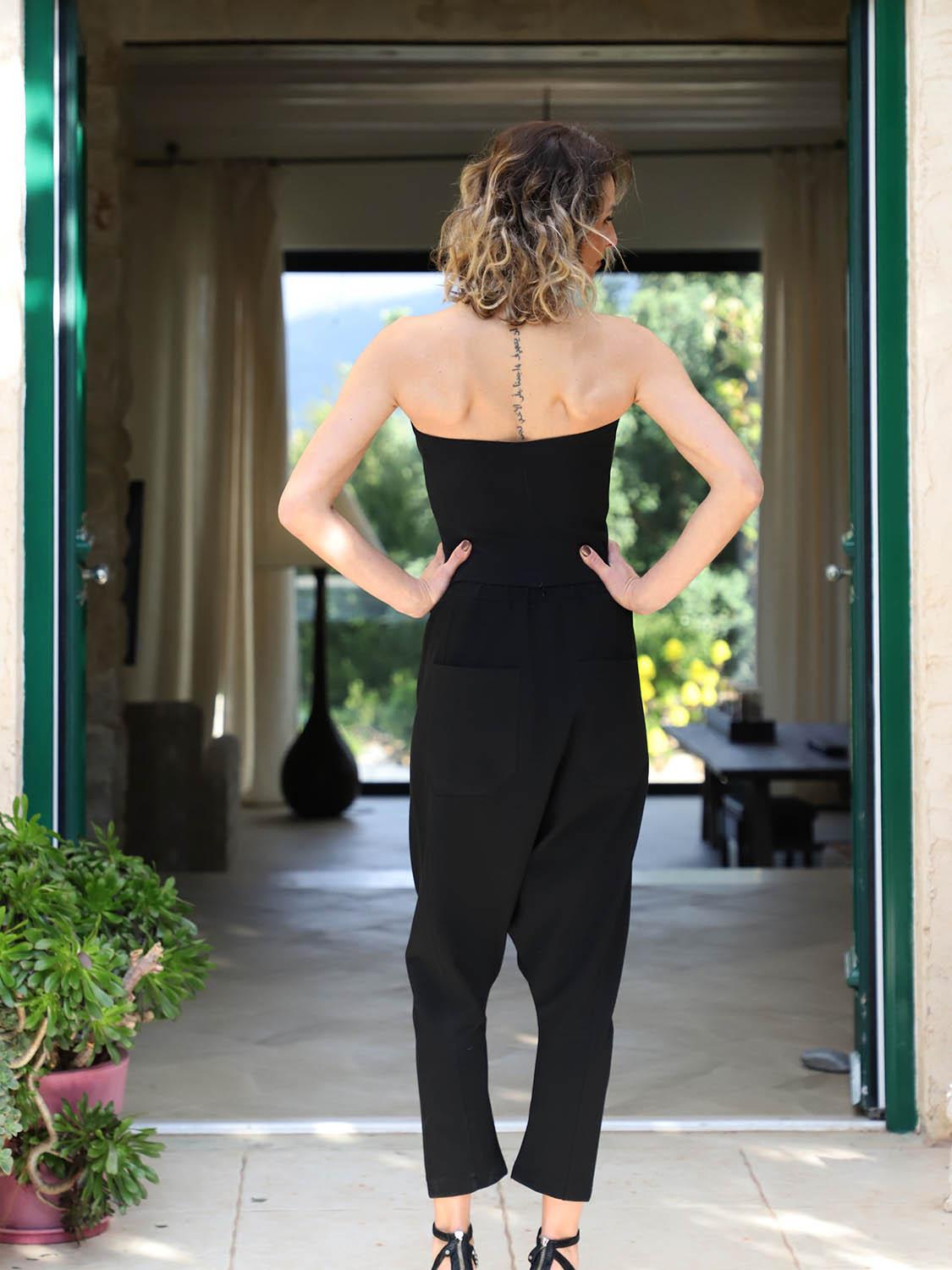 Model wearing Ethnic low-leg pants, casual modern outfit - ethnic Boho style store