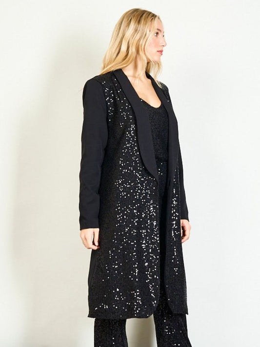 Sequin Blazer Black and Beige