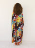 Back view long drape 129 cm Italian silk kaftan VVC XXL