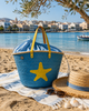 Large Turquoise Palm Leaf Basket with Yellow Sea Star | VVC™