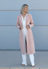 Elegant Greek-made velour women’s coat from VVC boutique in Sitia, Crete