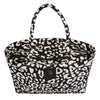 Closure view Greenwich Polo Club beach bag 46x36 cm in black and white animal print jacquard fabric available online and in Sitia Crete