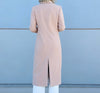 Back view of VVC velour women’s coat, handcrafted in Greece and available in Crete