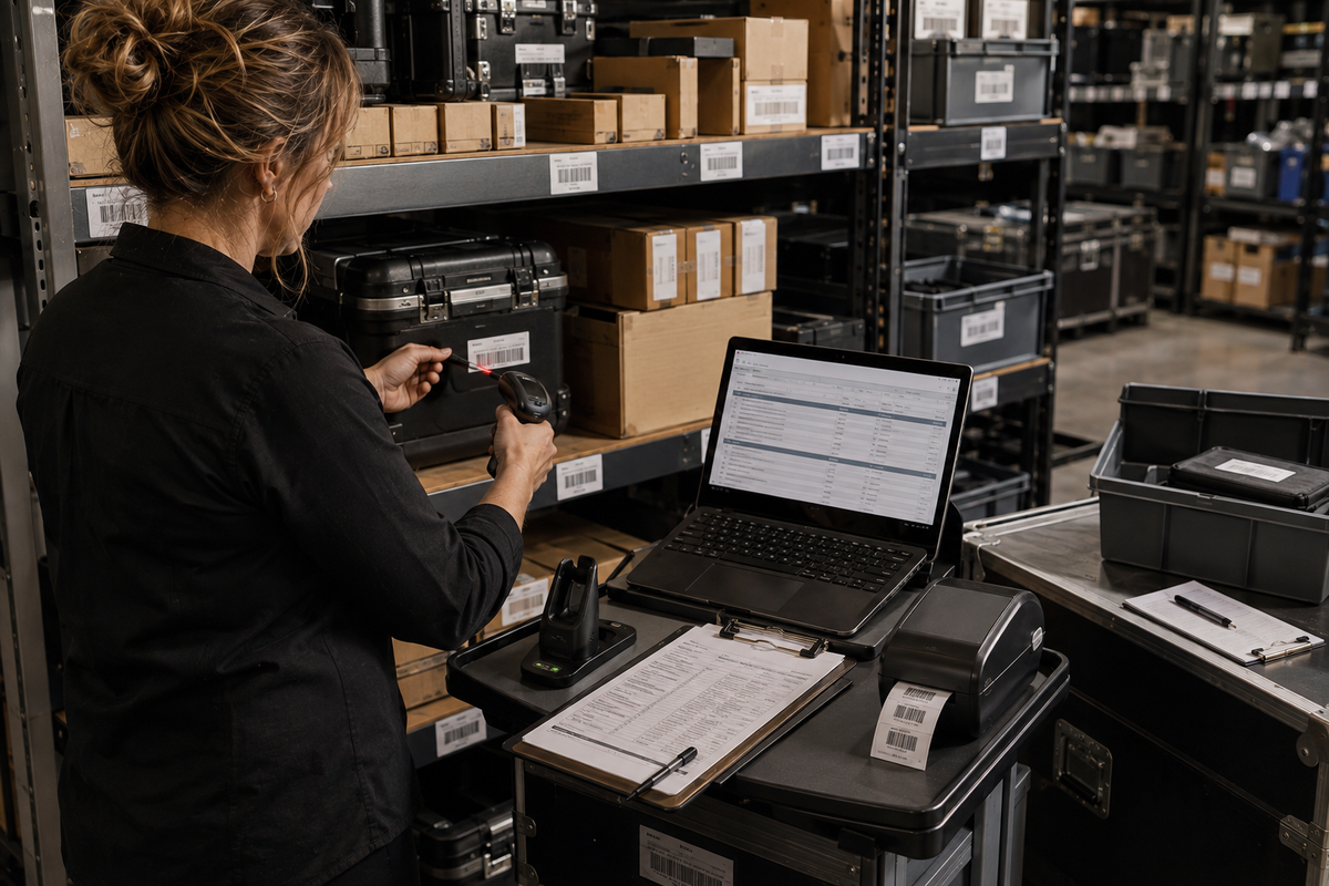 Barcode and inventory implementation support by VVC Projects, including stocktaking, SKU organisation, barcode labelling and scanner-based inventory reconciliation
