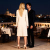 Kenco Italian sequin blazer in black and beige, long tailored design with single-button closure for formal events and parties