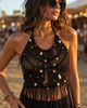 River Top, Makramee, Fransen, Festival Looks, CoverUp, Boho 
