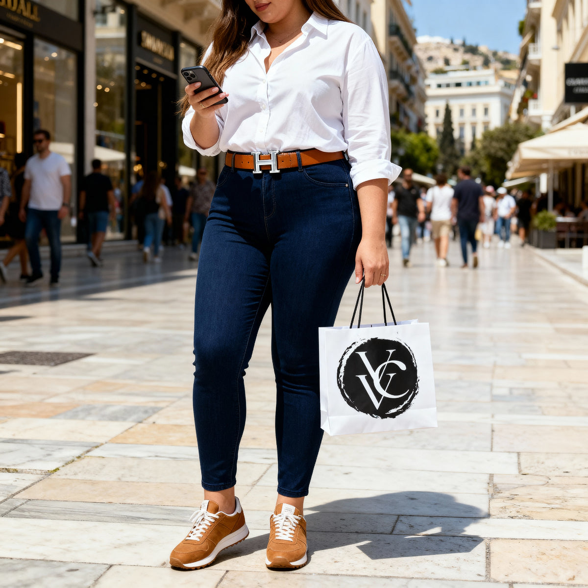 front view of stretch denim leggings jeggings for curvy women, 2XL fit.