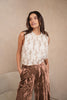 Beige, Nude sleeveless sequin top with turtleneck, glamorous and statement-making, available in Sitia