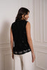 Back view of Choklate Paris black sleeveless sequin turtleneck top, elegant sparkle design for evening styling from VVC SHOP Sitia.