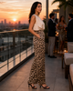 Choklate PARIS leopard print pants with wide-leg silhouette, styled for chic night-out looks and elegant summer evenings