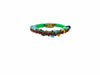 Side view of the Dimitriadis green circular bracelet with black and gold-tone details on a white background at VVC SHOP Sitia.