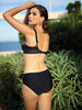 Back view of Diver Luxury Swimwear underwire zebra bikini in beige, gold and black, made in Greece, premium women's swimwear for beach clubs and holidays from VVC SHOP Sitia.
