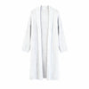 White ribbed knit cardigan on a white background