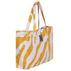 Greenwich Polo Club beach bag 3741 in ocher and white zebra jacquard design with long shoulder handles