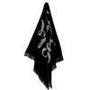 Hanging Greenwich Polo Club 3640 black and sand cotton beach towel with woven “Life is Better at the Beach” design.