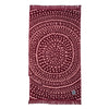 Greenwich Polo Club 3771 burgundy and ecru ethnic-pattern cotton beach towel with fringes, 90 × 180 cm.