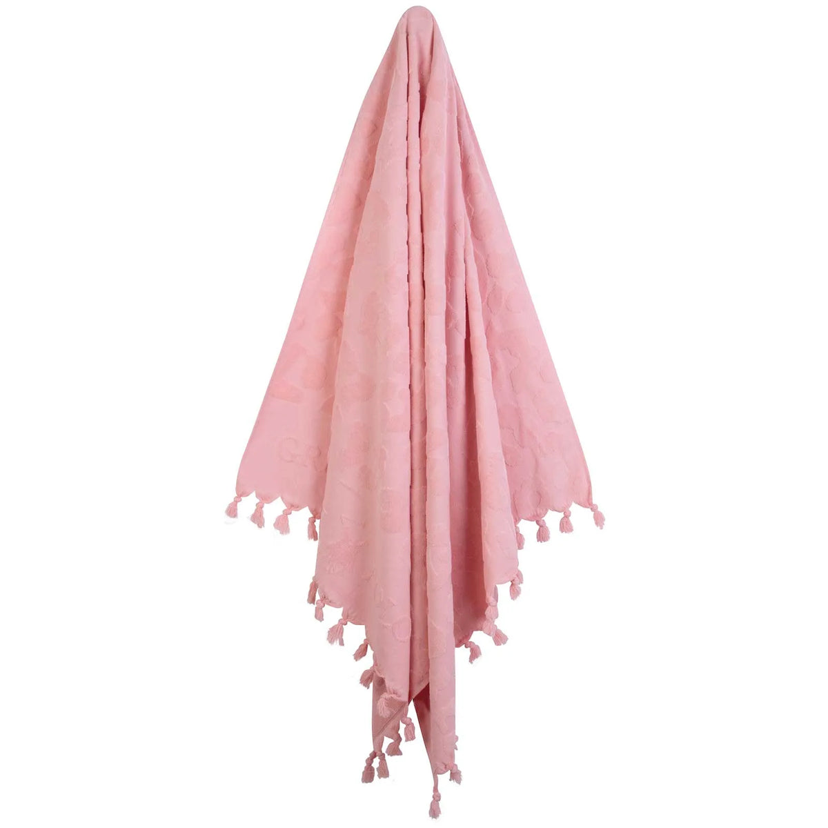 Hanging Greenwich Polo Club 3835 nude-pink animal-print cotton beach towel with fringed ends.