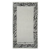 Greenwich Polo Club beach towel 3885 in black and ivory zebra jacquard design