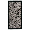 Greenwich Polo Club 5237 black and taupe animal-print cotton beach towel, 90 × 180 cm, shown flat.