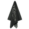 Greenwich Polo Club black grey microfiber beach towel 5214 hanging view, soft hypoallergenic towel for beach, gym, sauna, pool and travel