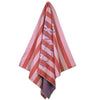 Greenwich Polo Club Essential 5216 two-sided microfiber beach towel with fuchsia striped front and strong purple reverse side