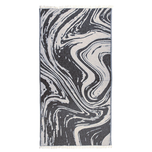 Greenwich Polo Club gray wave maxi pareo towel 3682 displayed at Mediterranean poolside in Crete
