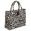 Greenwich Polo Club beach tote bag black white animal print jacquard weave 46x36 cm with signature polo logo and spacious interior