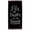 Greenwich Polo Club black beach towel with Life is Better at the Beach typography