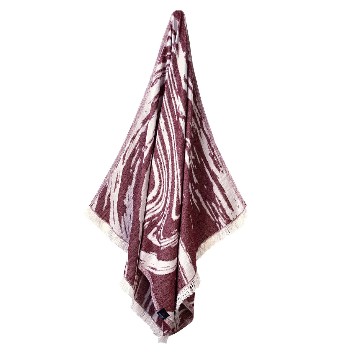 Greenwich Polo Club bordeaux marble pareo towel 3683 hanging display with fine fringes
