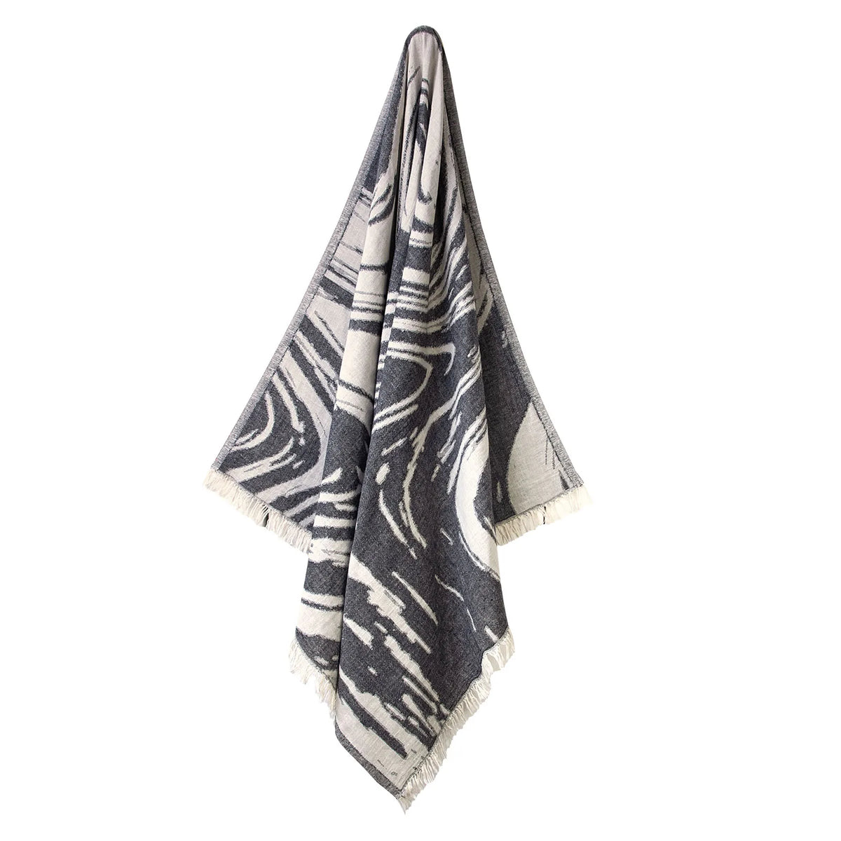 Greenwich Polo Club gray marble pareo towel 3682 hanging display with fine fringes