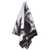 Luxury Greenwich Polo Club microfiber towel 80x170 cm in tropical palm tree pattern black and white style code 3875
