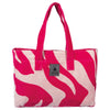 Greenwich Polo Club magenta zebra-wave jacquard beach bag with soft handles