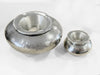 Large hammered aluminium ashtray shown with its removable windproof lid on a white background.