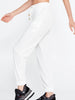Side view of Kasha elegant women’s jogging pants in lightweight modal blend, comfortable smart casual trousers for office and leisure