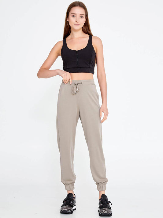 Kasha lightweight modal jogging pants for women, elegant smart casual summer style with drawstring waist and relaxed normal fit
