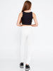 Back view of Kasha white breathable jogger pants for women, minimalist smart casual style available at VVC SHOP Sitia
