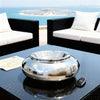 Large handcrafted aluminum ashtray (24 cm) on a bar counter
