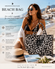 Front view Greenwich Polo Club beach bag 46x36 cm in black and white animal print jacquard fabric available online and in Sitia Crete