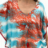 Blue and red plus size fit Top with a tassel detail