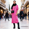 Michela Mii Soft Knit Long Sleeve Maxi Dress – Made in Italy | Elegant V-Neck Straight Fit